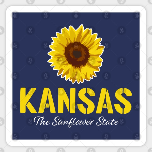 Kansas The Sunflower State Classic Yellow Stencil Sticker by TGKelly